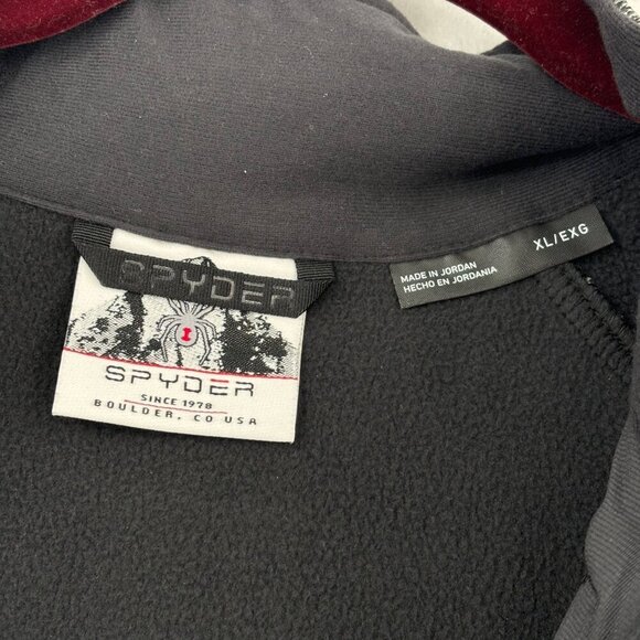 Spyder Half Zip Sweater Jacket Mens XL Gray Black Gait Knit Pullover Fleece Line - Picture 5 of 13